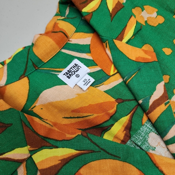 Tabitha Brown Tropical Collared Button Down Shirt Women's Extra Small - Picture 2 of 8
